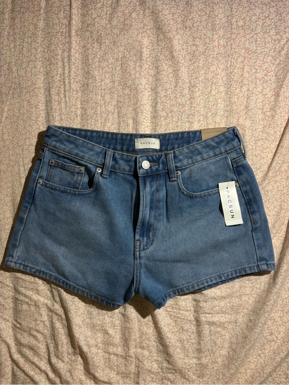 PacSun Classic High-Rise Blue Denim Shorts